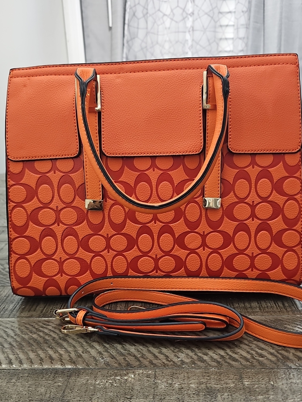 Orange Signature Tote Handbag - Designer Style
